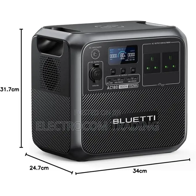 Bluetti Ac180, 1800w,1152wh Lifepo4 Battery, Portable Power Station.