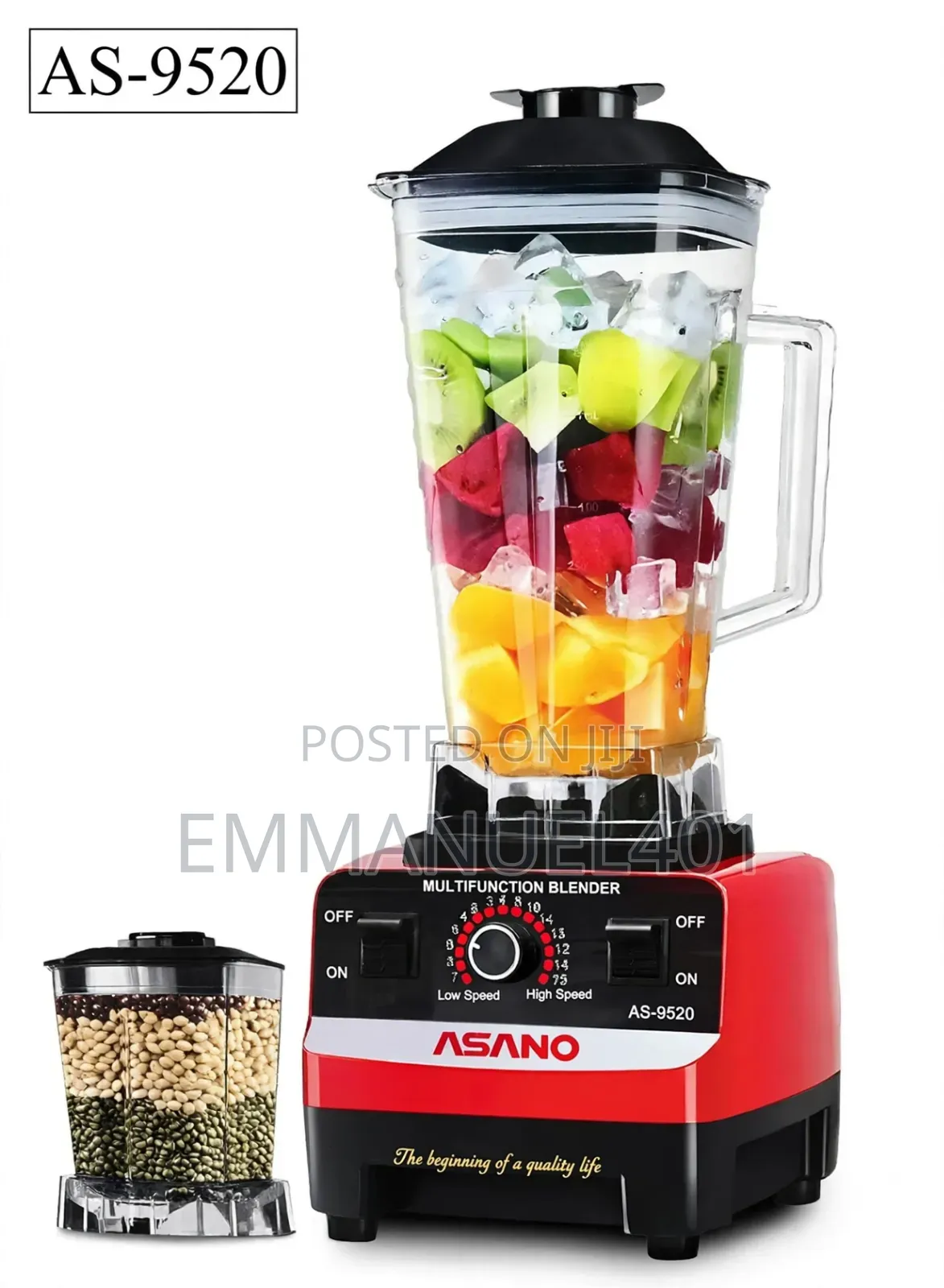 Asano 2-in-1 Multifunction High-Speed Blender (1200w) – As-9520