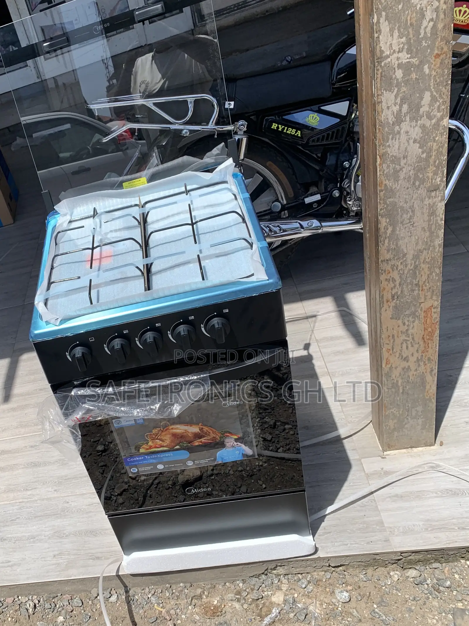 Get Accurate Midea 4 Gas Burner 60×60cm With Oven and Grill