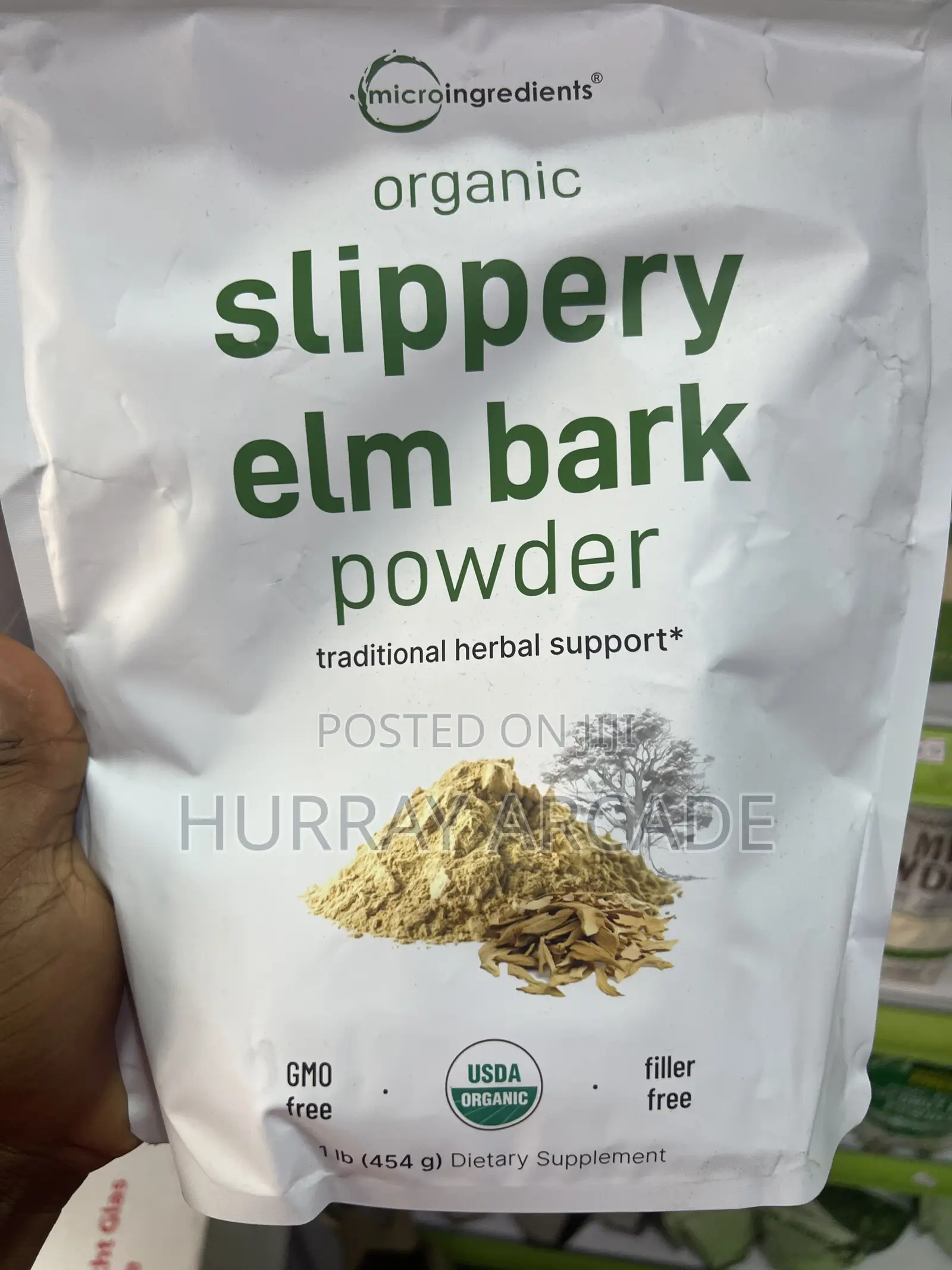Organic Slippery Elm Bark Powder - 454g ❗Delivery Only❗