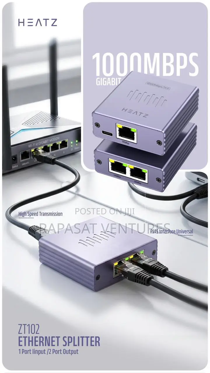 Heatz Zt102 Ethernet 2 Port Splitter