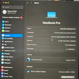 Laptop Apple MacBook Pro 256GB Intel Core i5 SSD 16 GB