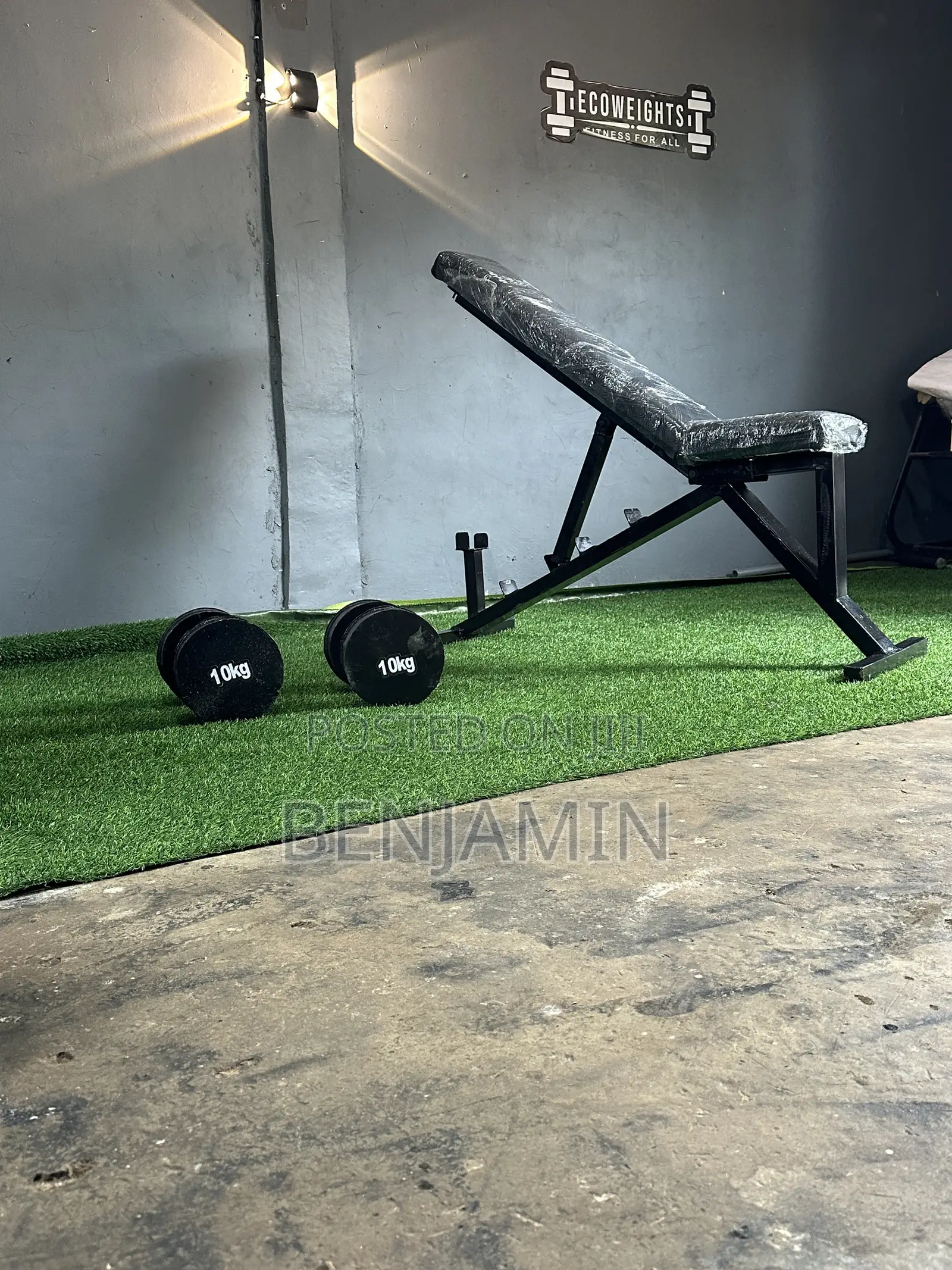 Adjustable Bench And Dumbells