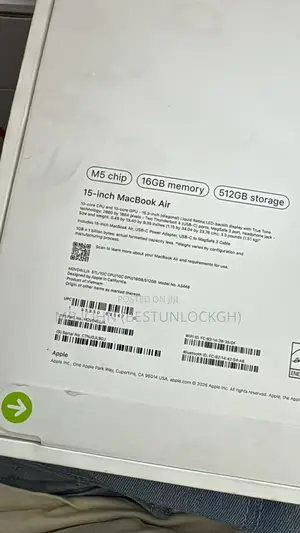 New Laptop Apple MacBook Air 2026 M5 16GB Apple M5 SSD 512GB