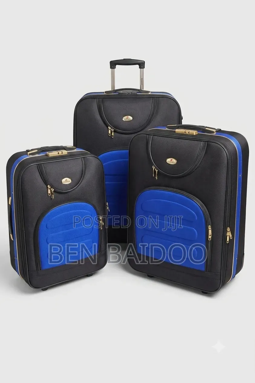 Material Fabric Travel Suitcases (3 Set)