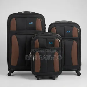 Material Fabric Travel Suitcases (3 Set)