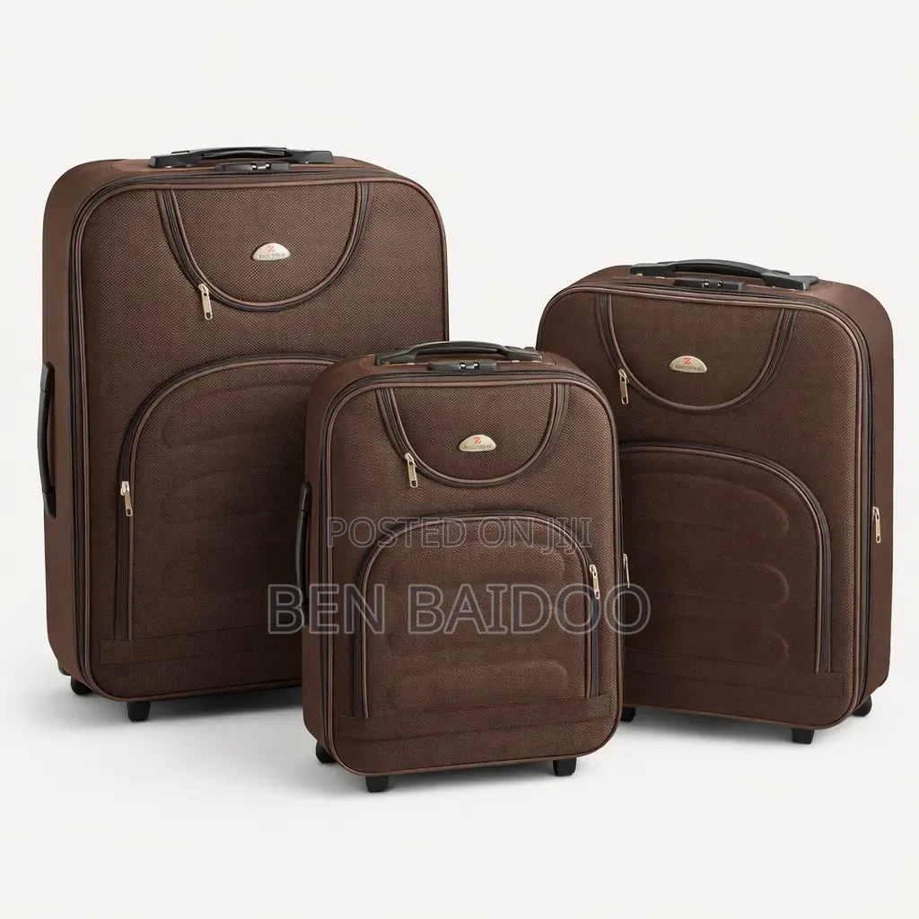 Material Fabric Travel Suitcases (3 Set)