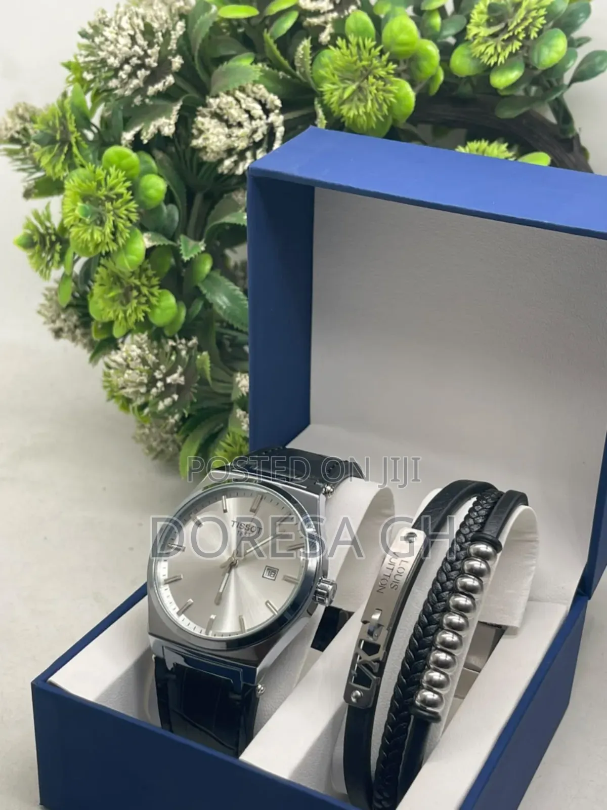 Casio Leather Watch With Stainless Steel Bracelet – Gift Set for Men