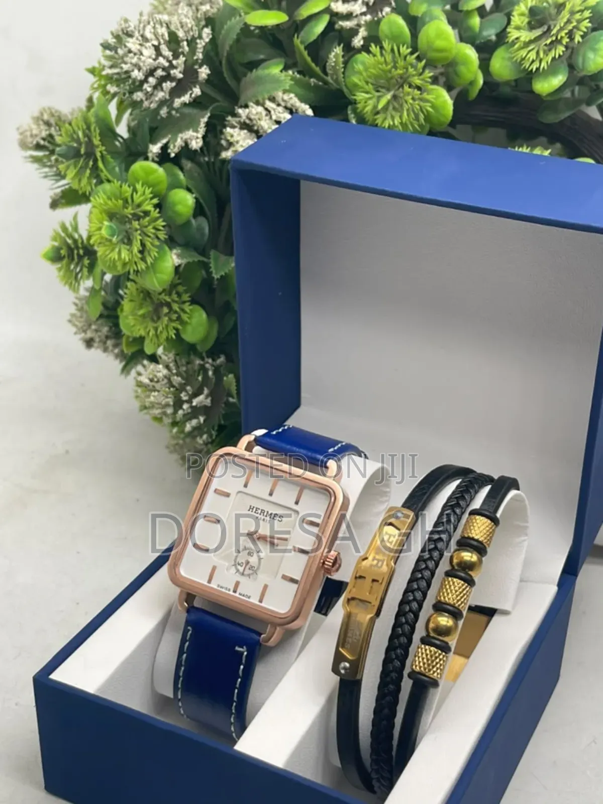 Casio Leather Watch With Stainless Steel Bracelet – Gift Set for Men