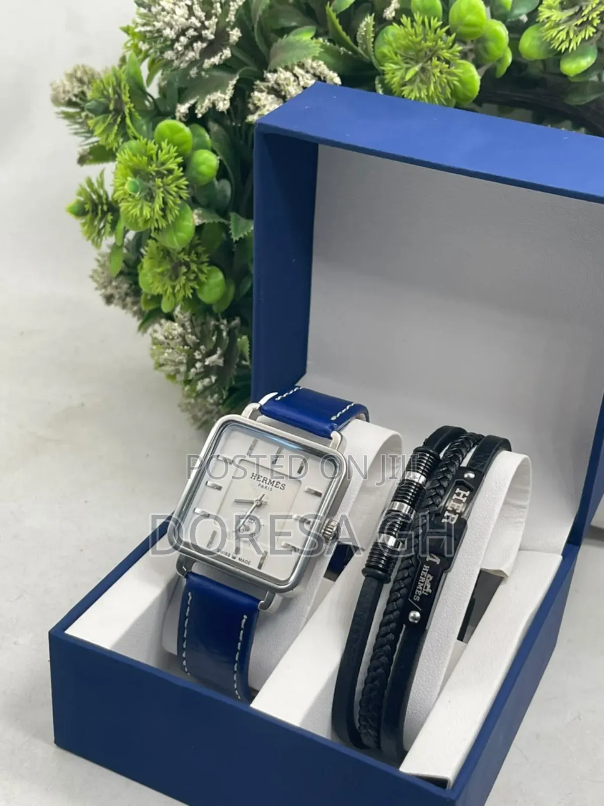 Casio Leather Watch With Stainless Steel Bracelet – Gift Set for Men