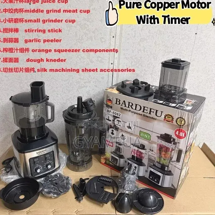 Bardefu 8 in 1 Pure Copper Motor Blender With Timer