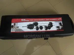 55kg Cast Iron Barbell and Dumbell Set
