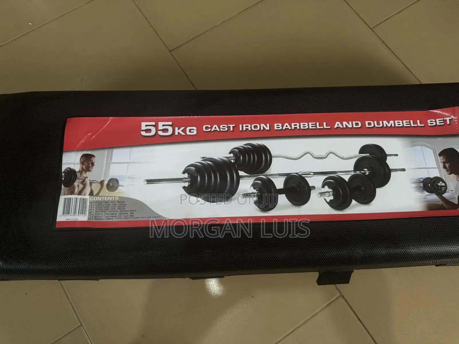 55kg Cast Iron Barbell and Dumbell Set