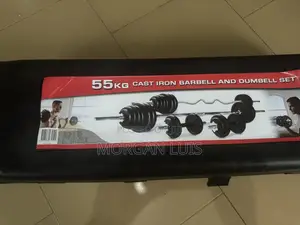 55kg Cast Iron Barbell and Dumbell Set