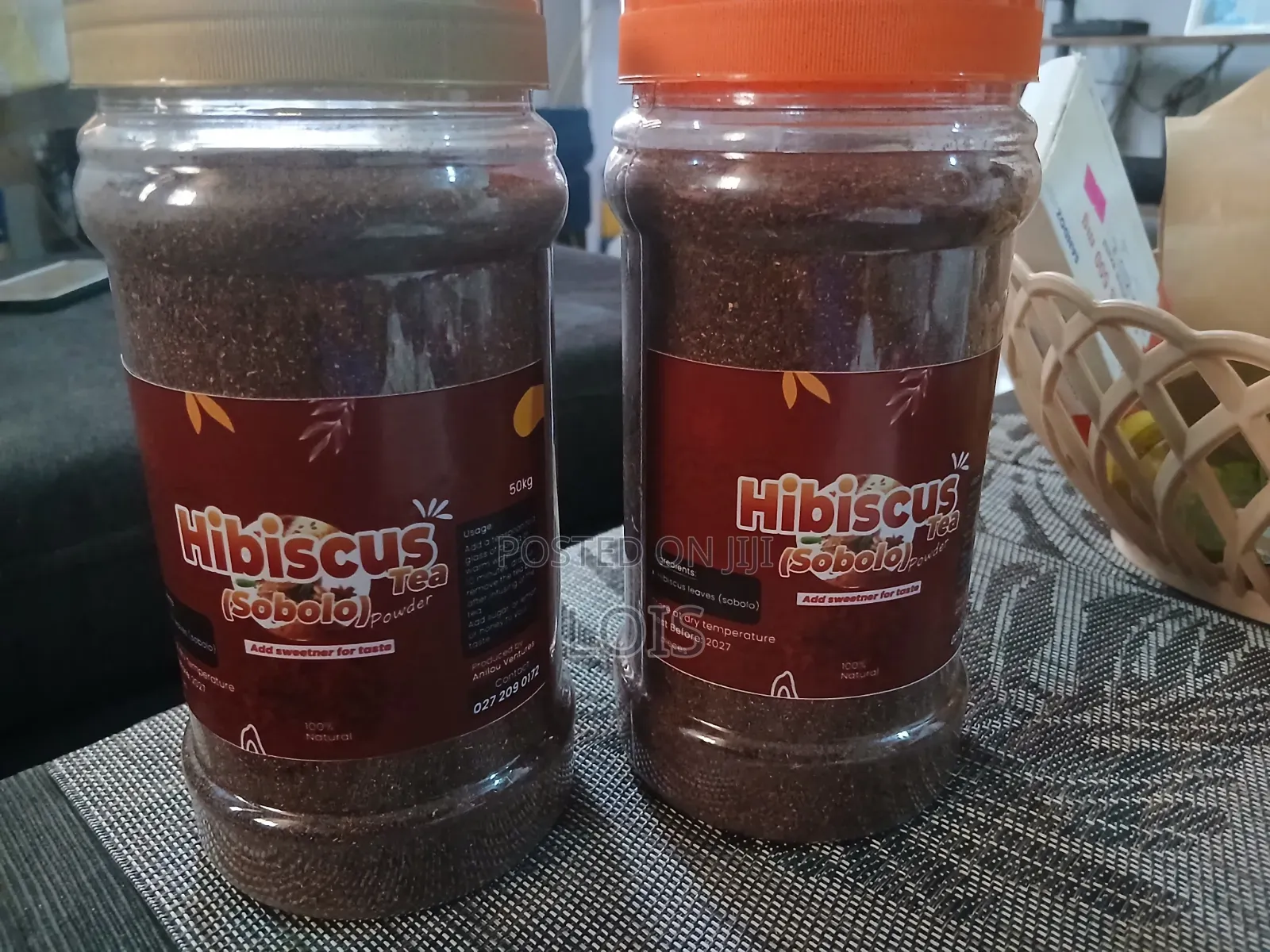 Hibiscus Powder With Ginger in Tea Bag