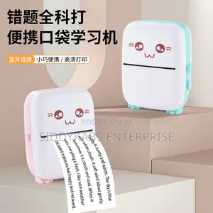 Rechargeable Portable Mini Printer With 5 Rolls Paper