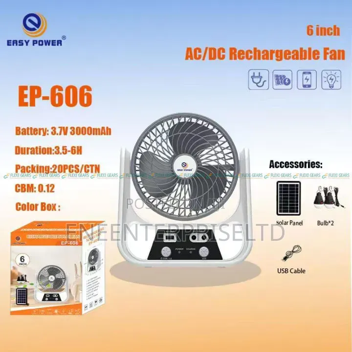 Rechargeable Solar Fan