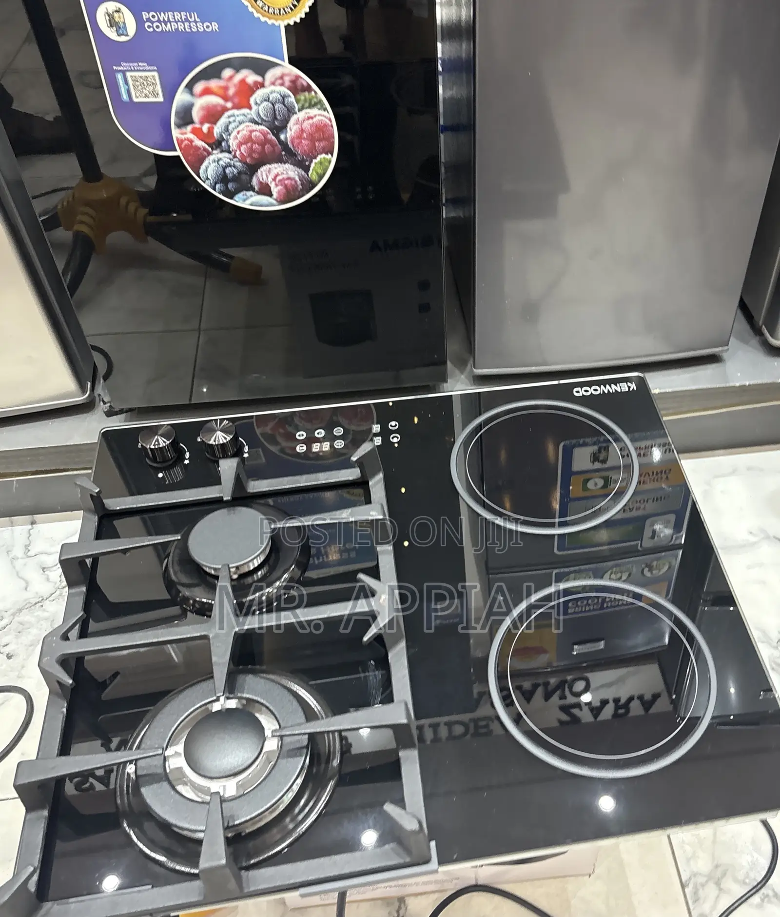 Super Slim Kenwood 60cm 2 Gas + 2 Electric Hob(Tempered Glass)