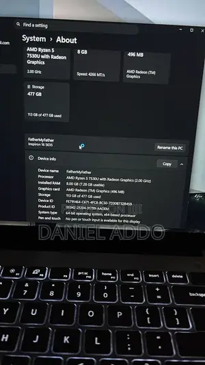 Laptop Dell Inspiron 16 5635 8GB AMD Ryzen 5 SSD 500GB