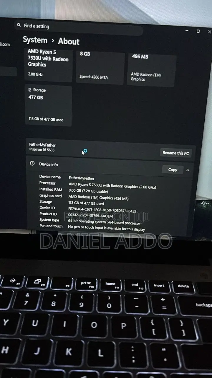 Laptop Dell Inspiron 16 5635 8GB AMD Ryzen 5 SSD 500GB