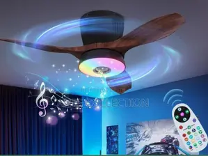 Luxury 3-Blade Wooden Ceiling Fan With Wireless Music Speaker Light
