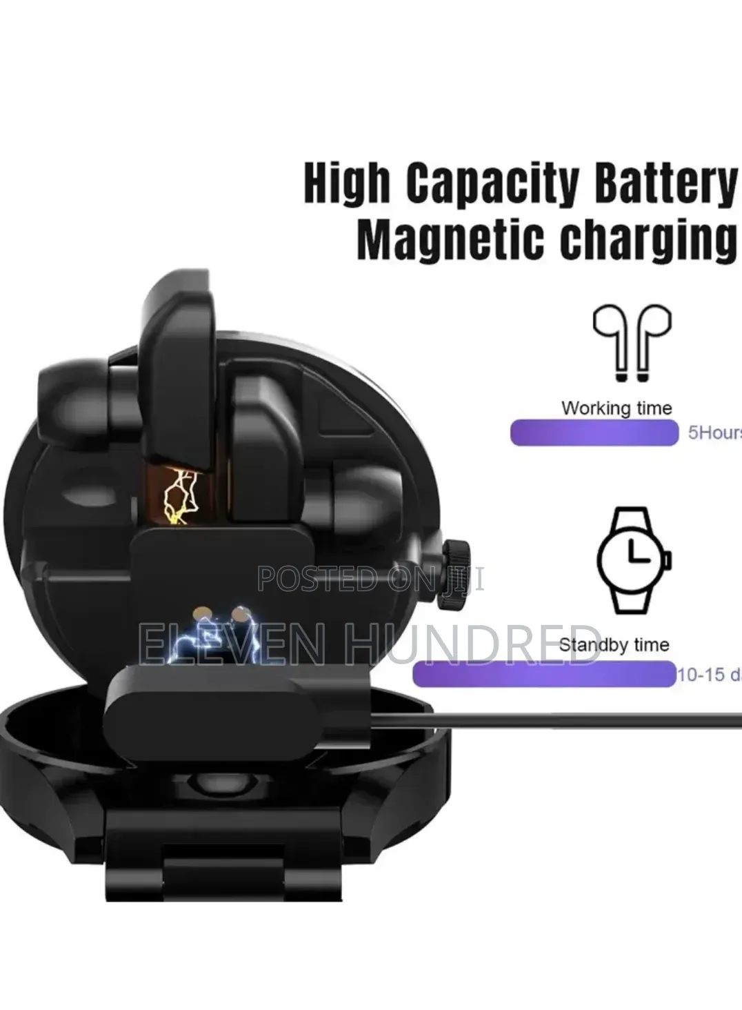 Smart Watch With Earbuds