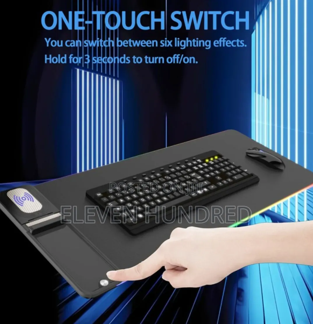 Mouse Pad With Wireless Charging and Led Lighting