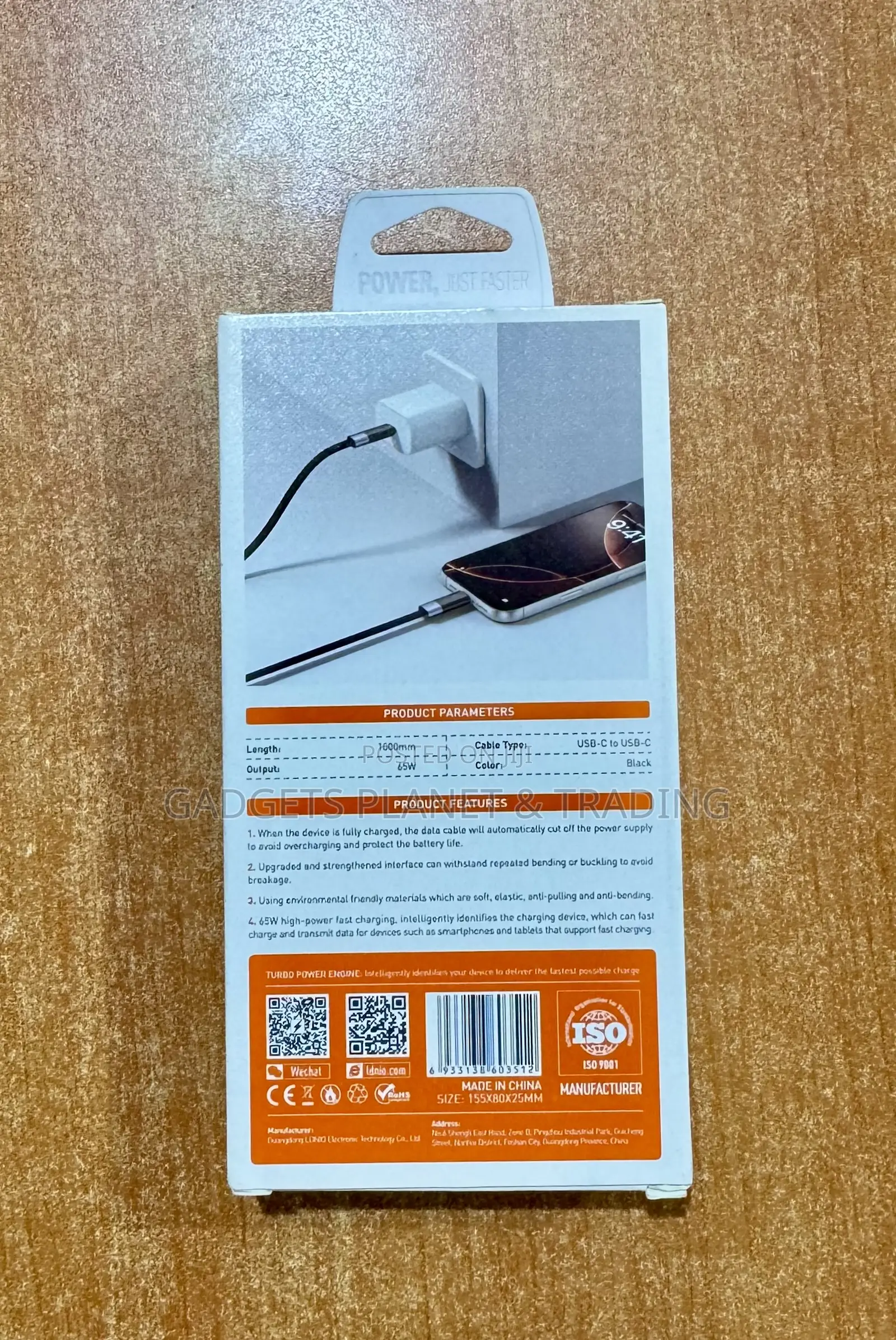 Ldnio Lc241c High Speed Type C to Type C Usb Cable 1m 65w for Devices
