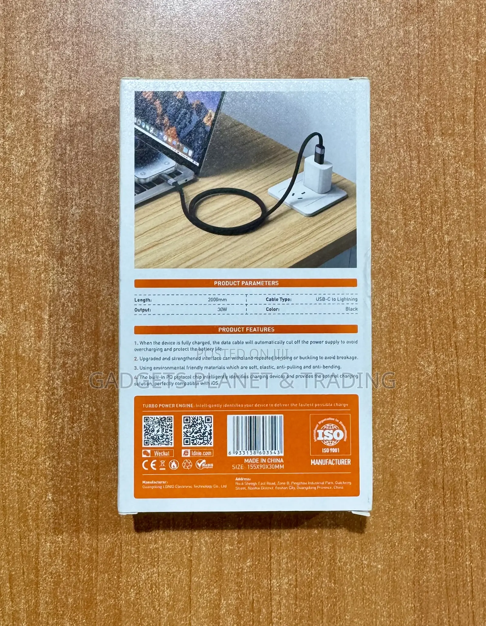 Ldnio Lc242i Pd 30w Super Fast Type-C to C Automatic Power Off Cable
