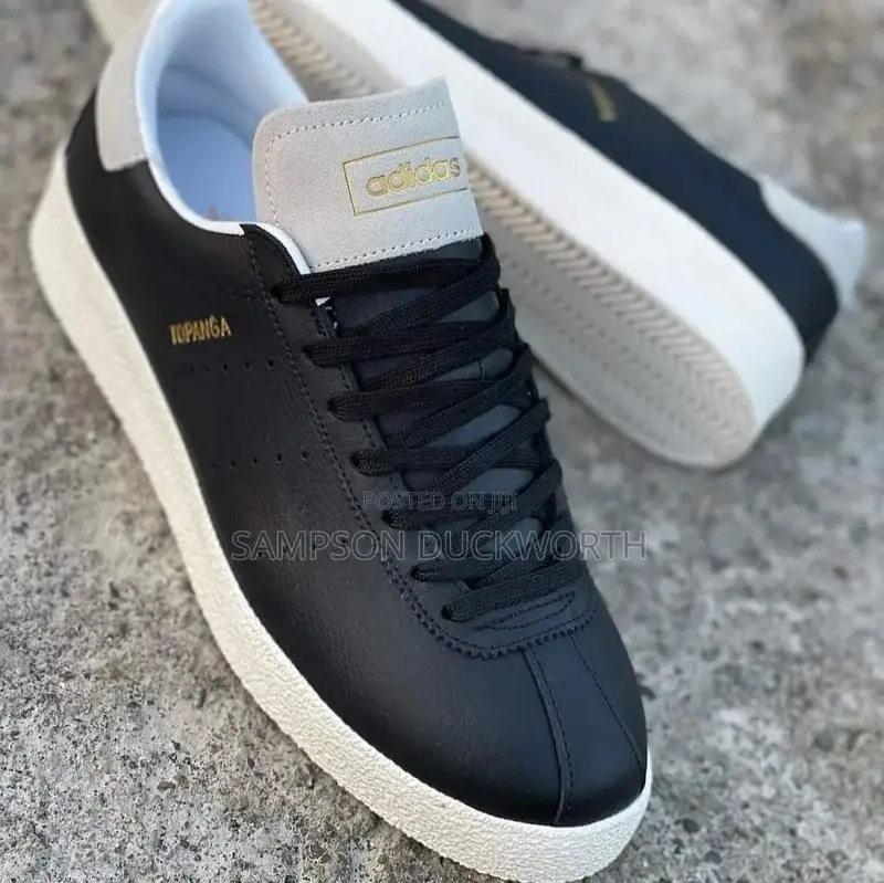 Adidas Topanga Black + Gum Sole