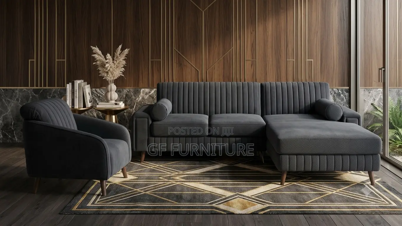 Modern L Shape Sofa and Armchair Living Room Set