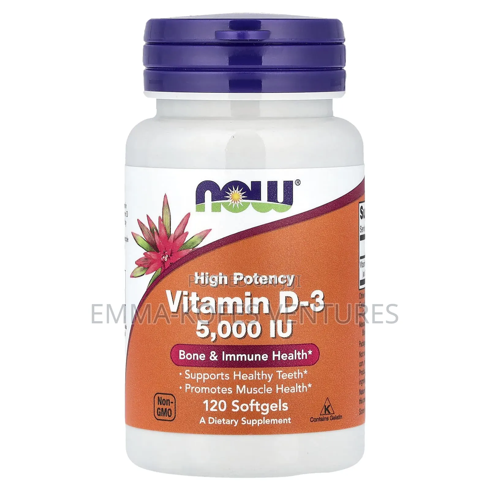 Vitamin D-3, High Potency, 125 MCG (5,000 Iu), 120 Softgels