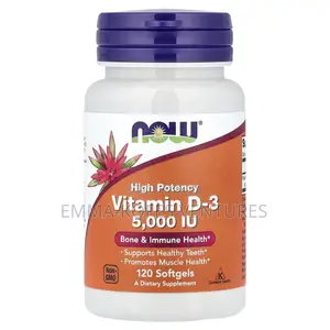 Vitamin D-3, High Potency, 125 MCG (5,000 Iu), 120 Softgels