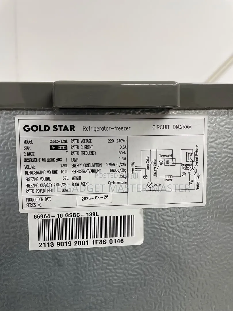 Gold Star GSBC-139l Top Mount Freezer