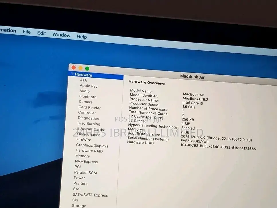 Laptop Apple MacBook Air 8GB Intel Core i5 SSD 256GB