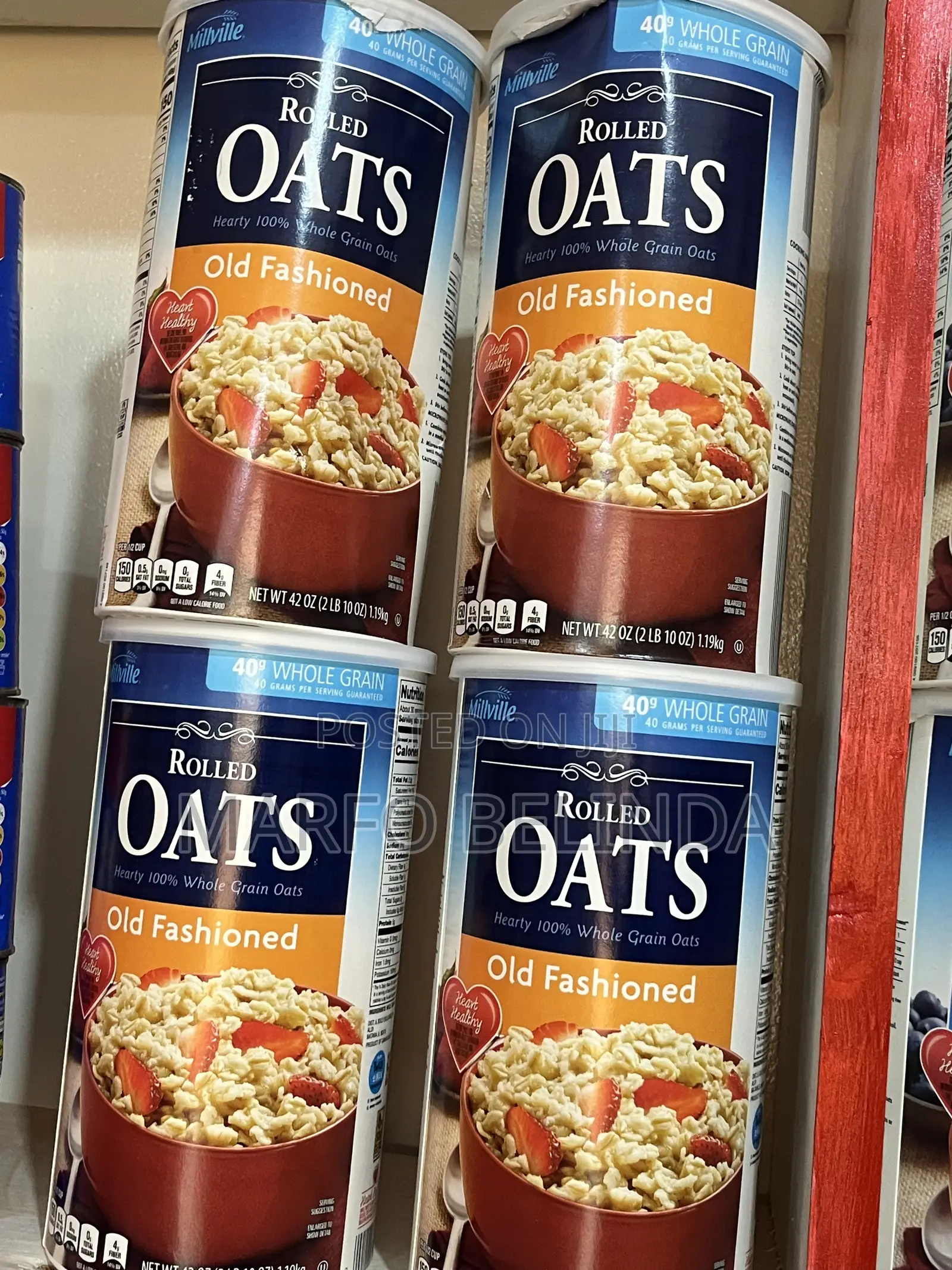 Millville Old Fashioned Rolled Oats 1.19kg/42oz Whole Grain