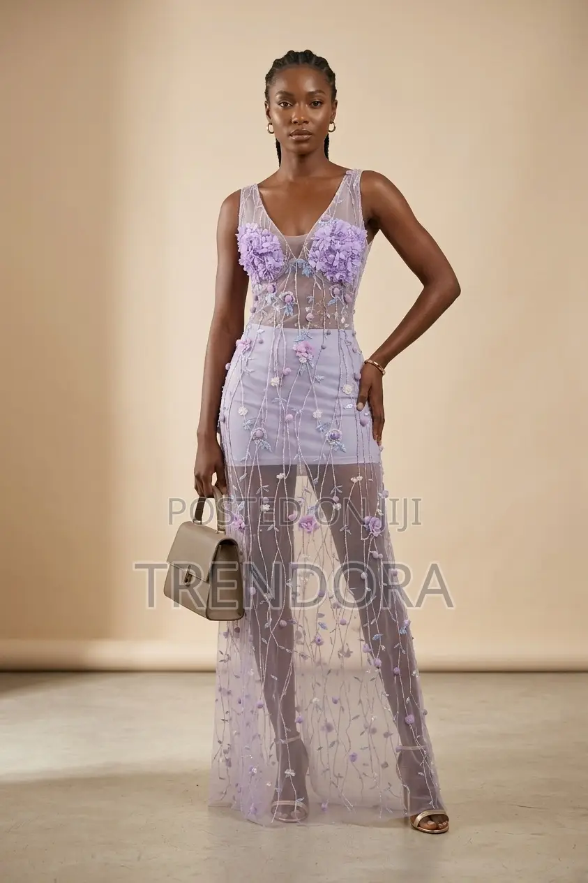 Elegant Floral Ladies Party Dress