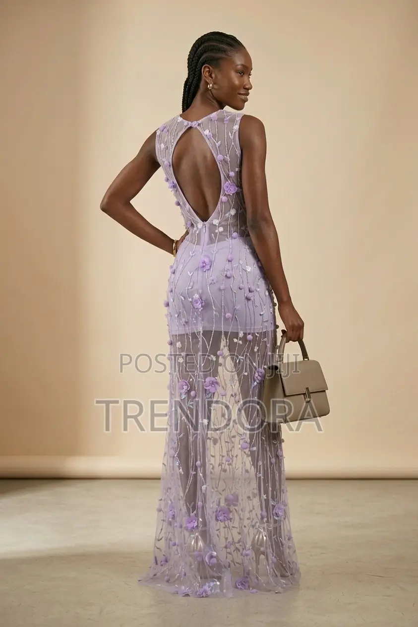 Elegant Floral Ladies Party Dress