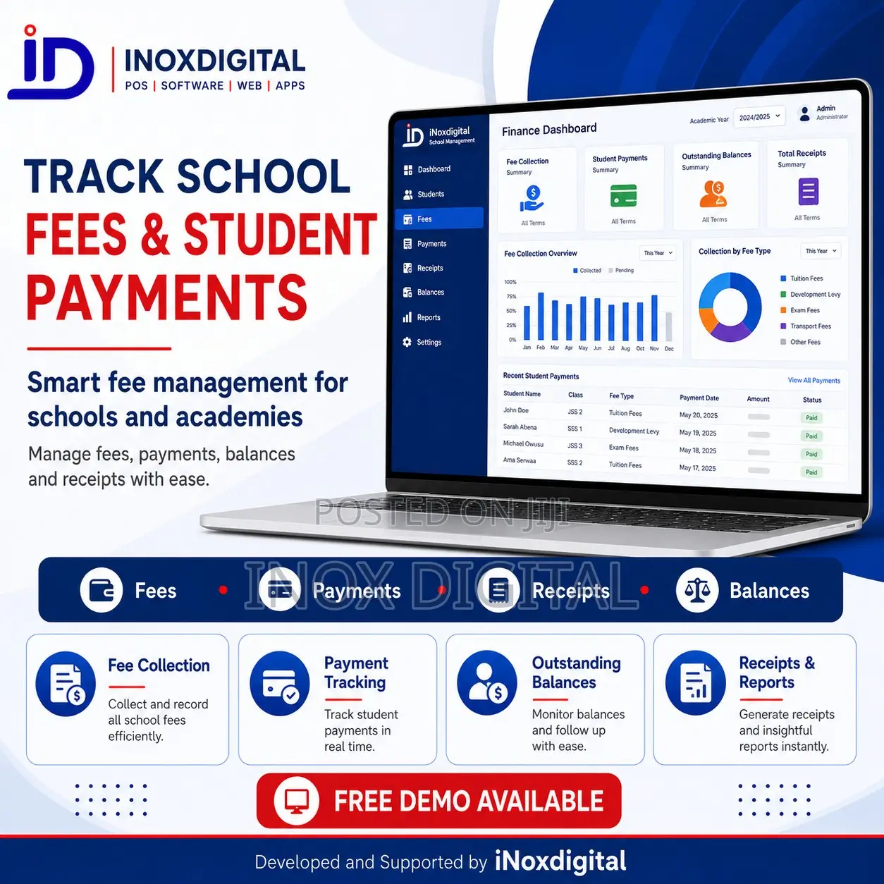 School Management Software for Fees, Results, Attendance SMS