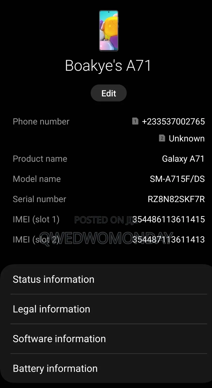 Samsung Galaxy A71 128 GB Silver