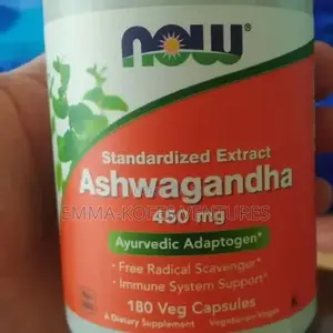 Now Foods Ashwagandha 450mg 90 Veg Capsules - Stress, Sleep Energy