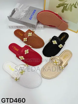 Max Selection Women's Red Rhinestone Slides Sandals