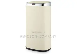 Swan Townhouse Square Sensor Bin, Large 42l Capacity, Cream