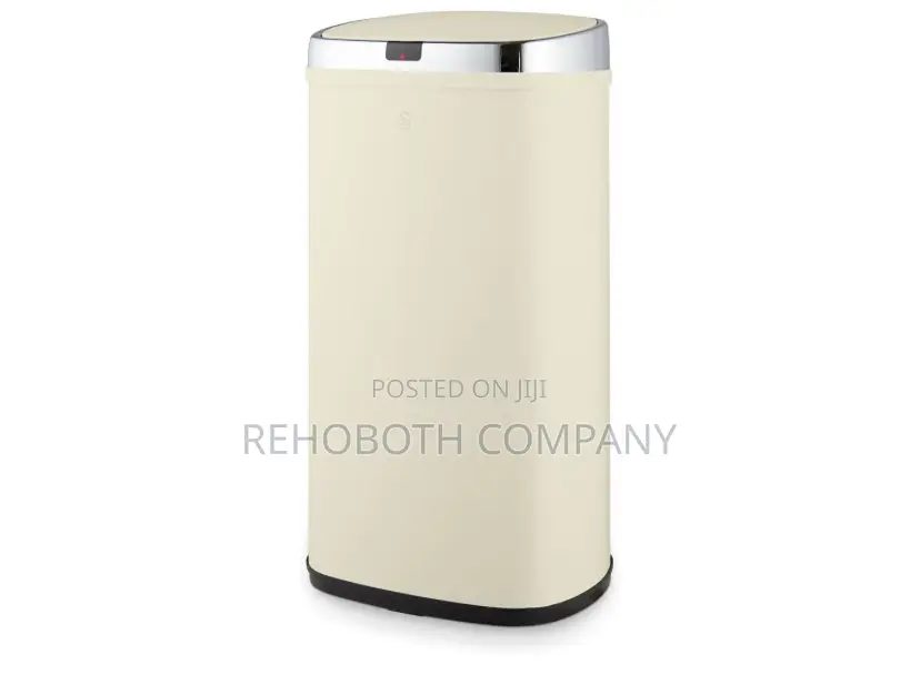 Swan Townhouse Square Sensor Bin, Large 42l Capacity, Cream