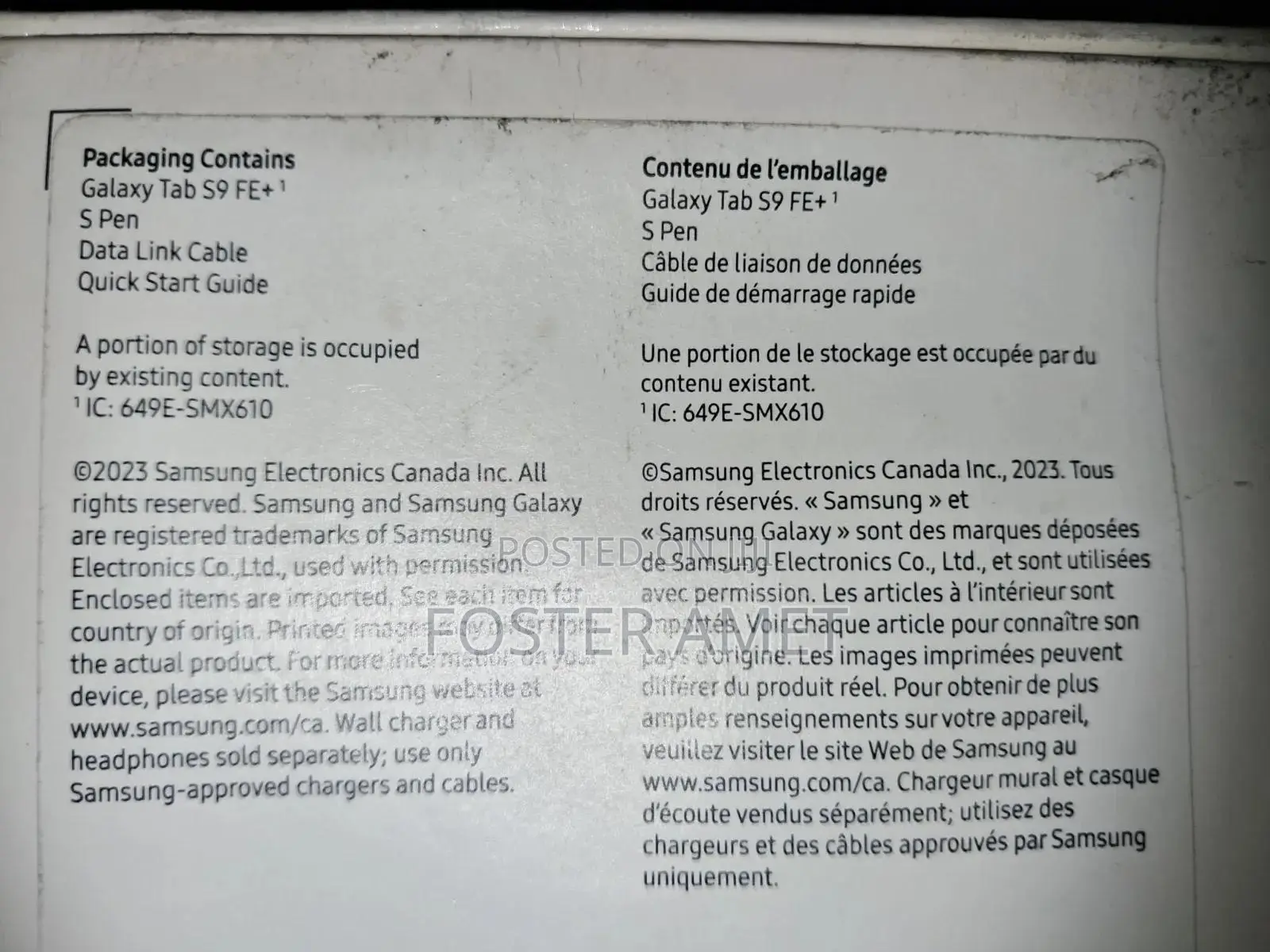 New Samsung Galaxy Tab S9 FE+ 128 GB Gray