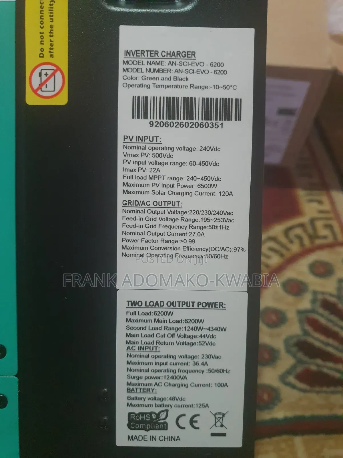 6kw, 10kw and 12kw Solar Power Inverters for Sale