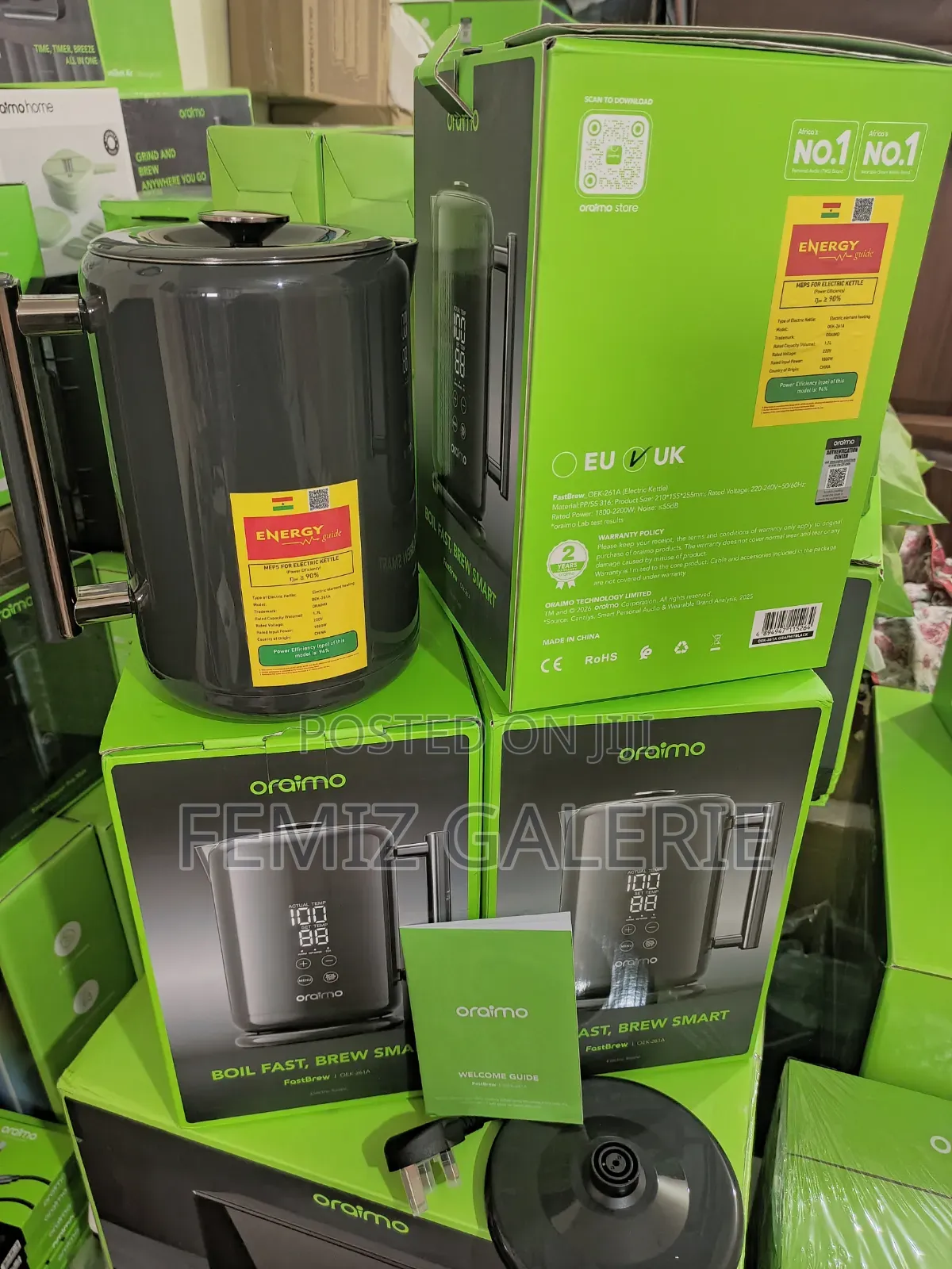 Oraimo Fastbrew Fast Smart 1.7l 316 Stainless Steel Electric Kettle