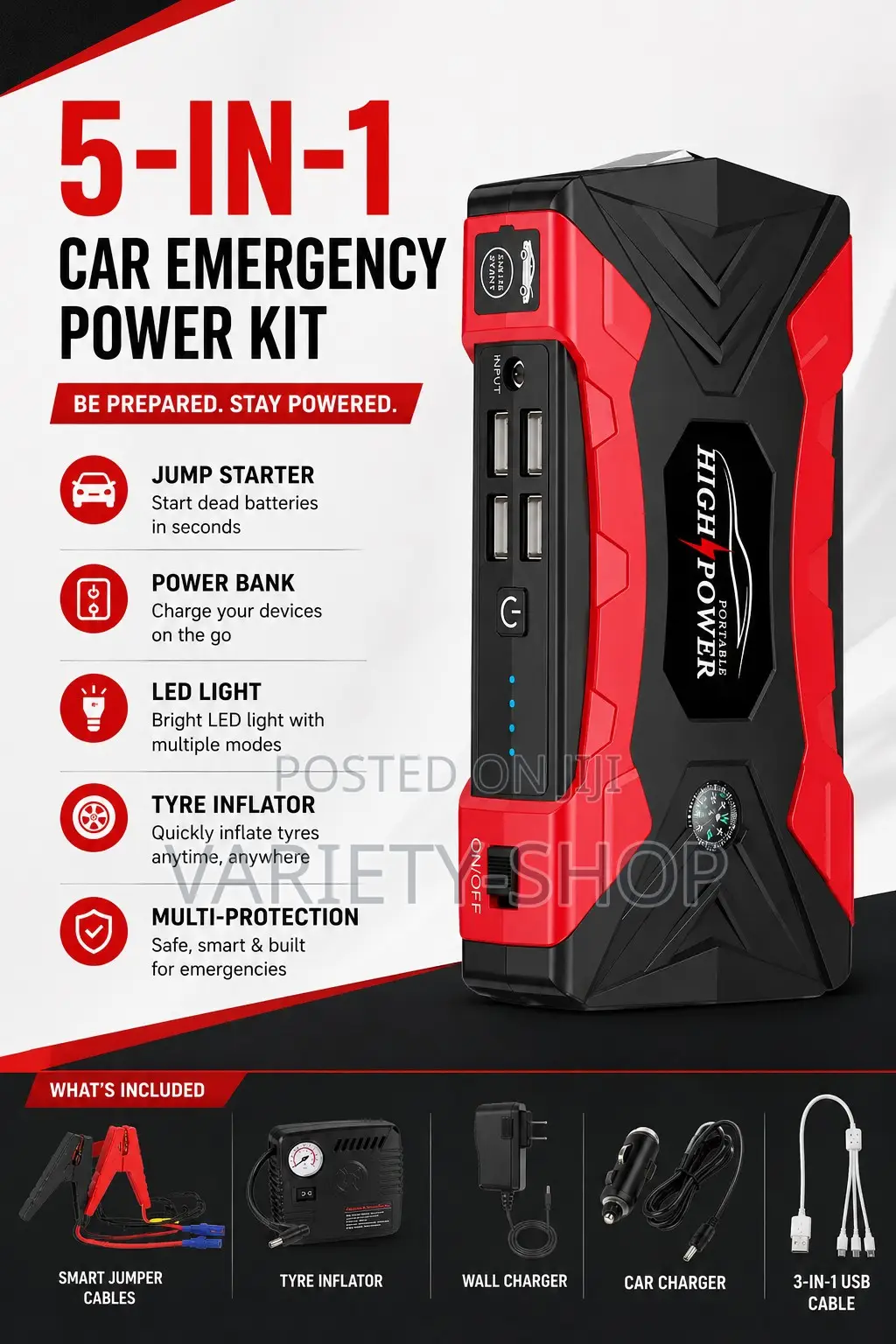All in One Jump Starter Emergency Car Kit
