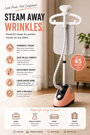 Powerful Garment Steamer – Fast Wrinkle Remover