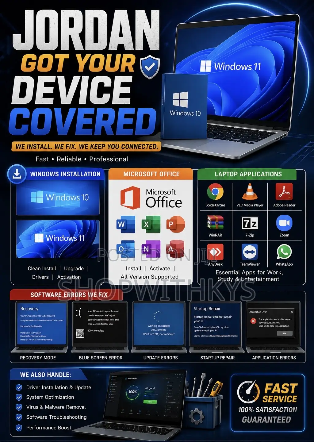 Windows Installation, Microsoft Office And Other Pc Applications